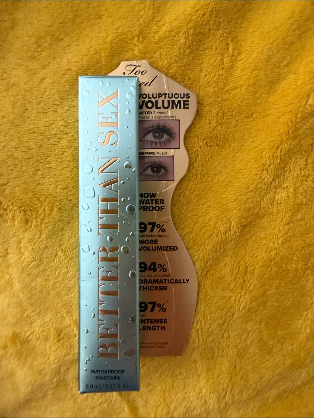 Too Faced Better Than Sex Mascara in Shimmery Gold Packaging